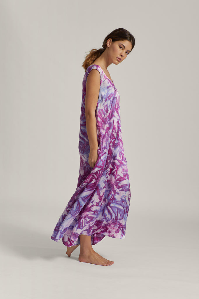 Multicolour Silk Maxi Dress