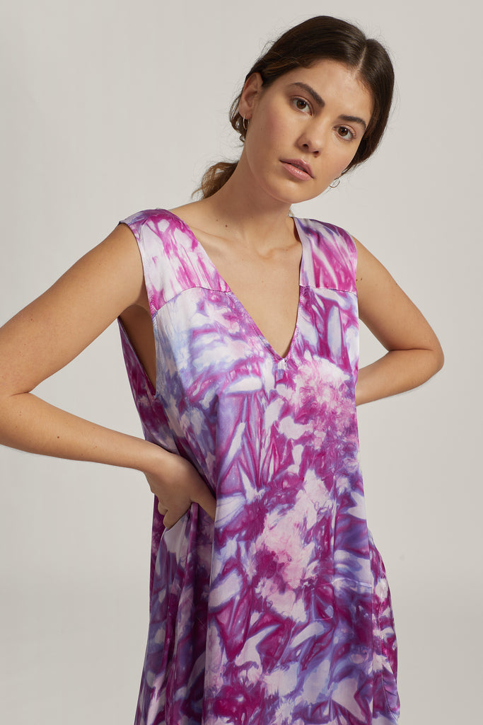 Multicolour Silk Maxi Dress