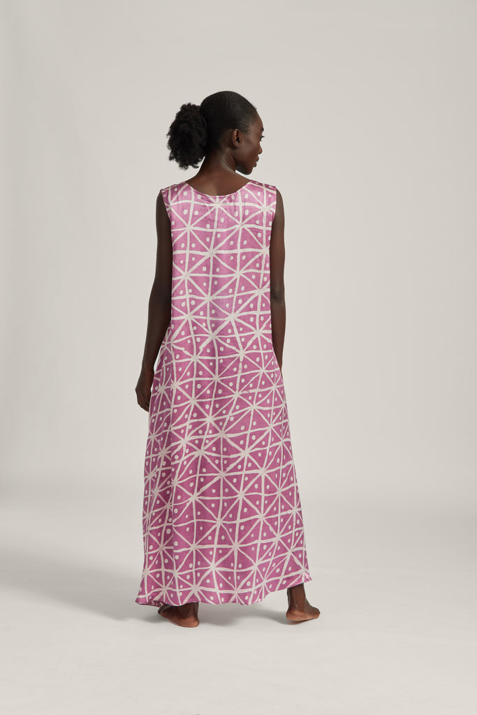 Maroon Starry Eyed Silk Maxi Dress